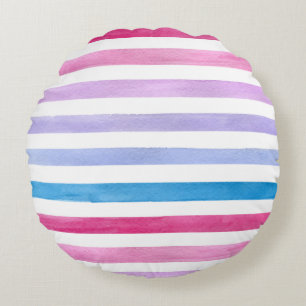 Colored lines round pillow