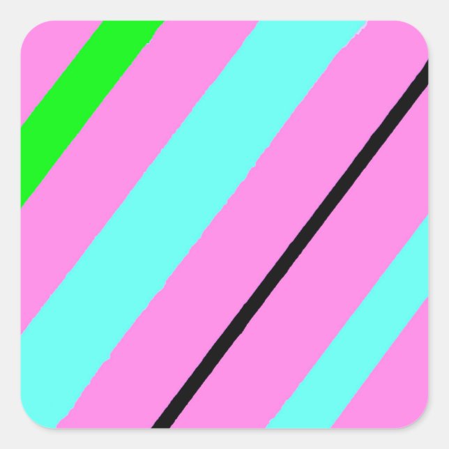 Colored lines square sticker (Front)