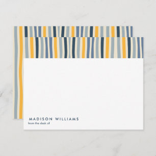 Colored Lines Stylish Trendy Modern Note Card