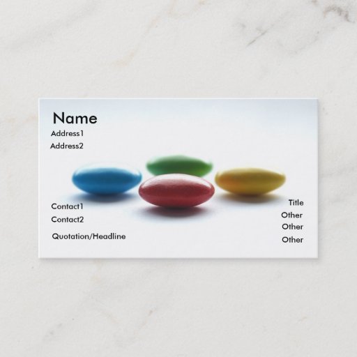 Customizable Coloured Lollies Business Card