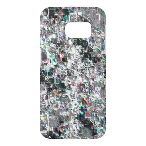 Colored look like square dvd cutouts rough mosaic samsung galaxy s7 case