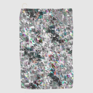 Colored look like square dvd cutouts, rough mosaic golf towel
