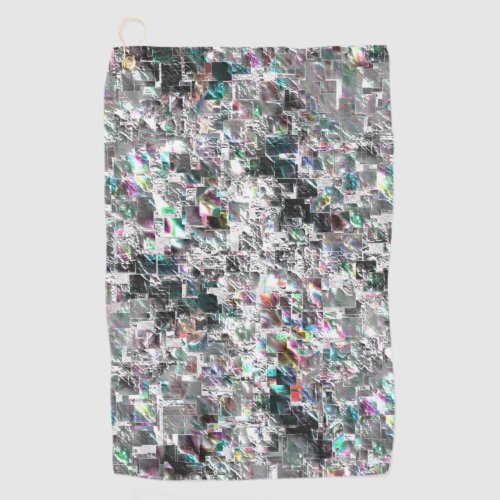 Colored look like square dvd cutouts rough mosaic golf towel