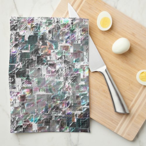 Colored look like square dvd cutouts rough mosaic kitchen towel