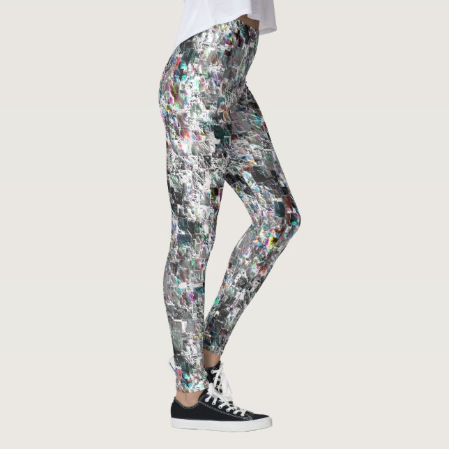 Colored look like square dvd cutouts, rough mosaic leggings (Right)