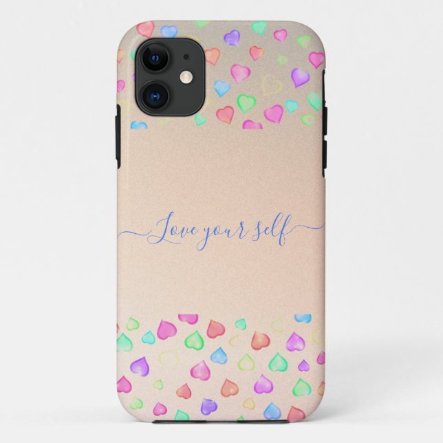 Colored love hearts shapes iPhone Case (Back)
