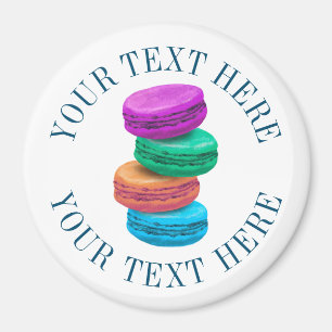 Colored macarons tower custom fridge magnet