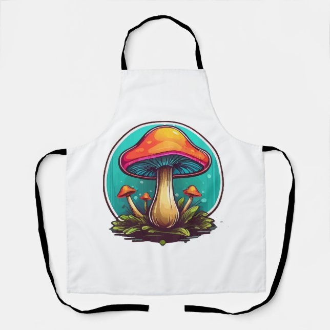 Colored Magic Mushrooms Apron (Front)