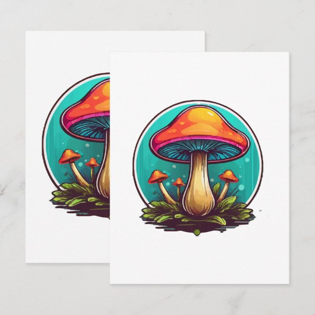 Colored Magic Mushrooms Enclosure Card (Front/Back)