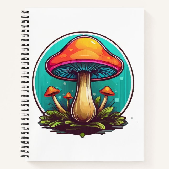 Colored Magic Mushrooms Notebook (Front)