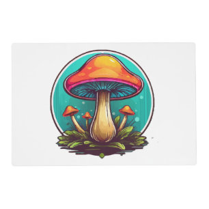 Colored Magic Mushrooms Placemat