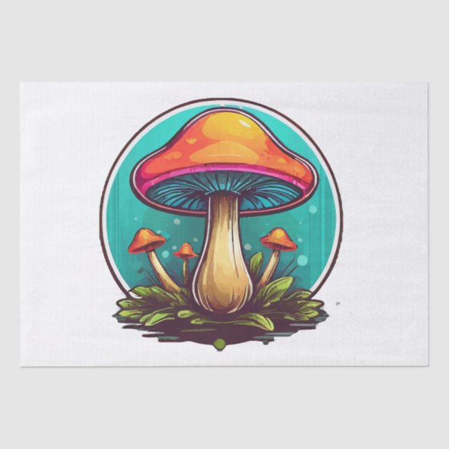 Colored Magic Mushrooms Tissue Paper (Front)