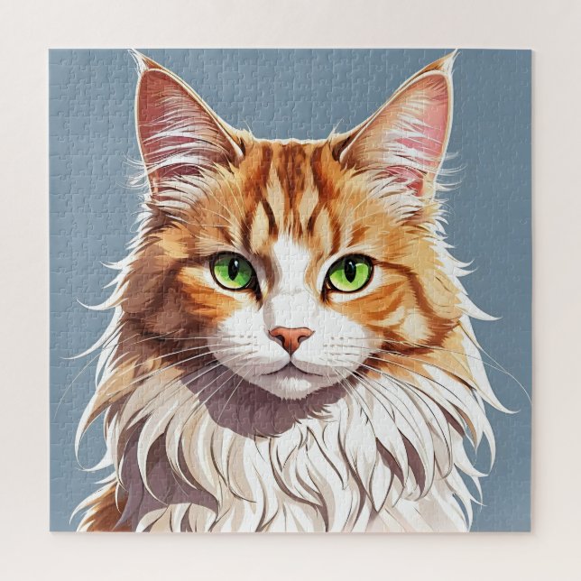 Colored Maine Coon portrait Jigsaw Puzzle (Vertical)