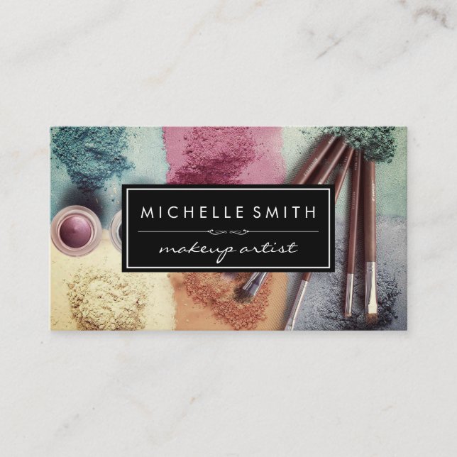 Colored Makeup Powder | Makeup Artist Business Card (Front)