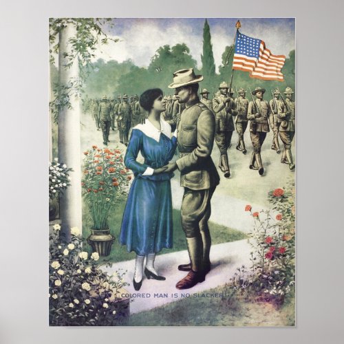 Colored Man Is No Slacker _ 1918 WW1 Recruiting Poster