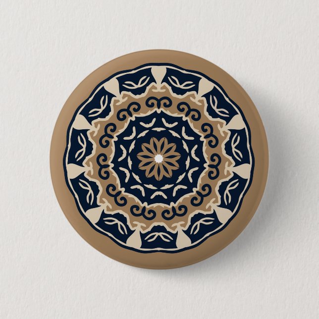 Colored mandala design button (Front)
