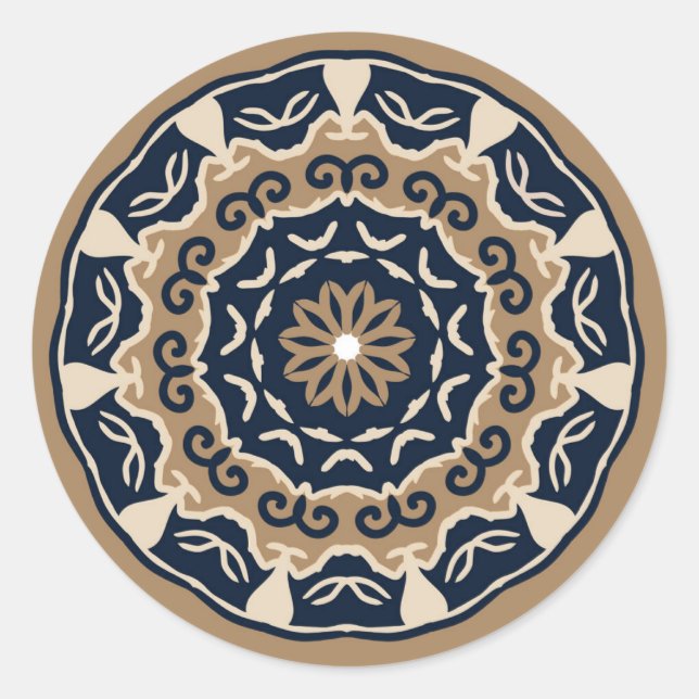 Colored mandala design sticker (Front)