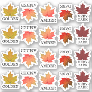 Colored Maple Leaf Grading Stickers