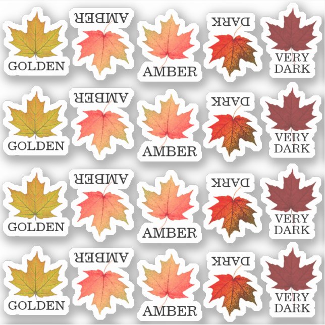 Colored Maple Leaf Grading Stickers  (Front)