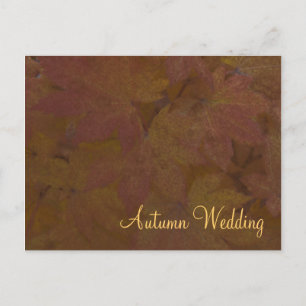 Colored Maple Leaves Autumn Wedding Announcement Postcard