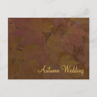 Colored Maple Leaves Autumn Wedding Announcement Postcard