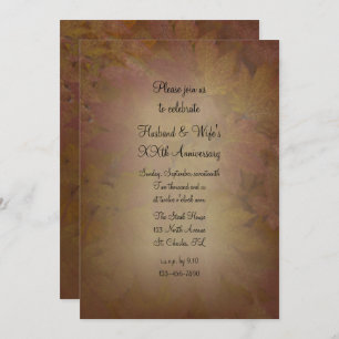 Colored Maple Leaves Wedding Anniversary Invitation