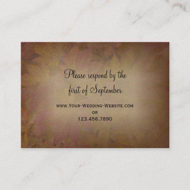 Colored Maple Leaves Wedding RSVP Response Card (Front)