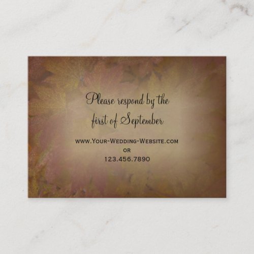 Colored Maple Leaves Wedding RSVP Response Card