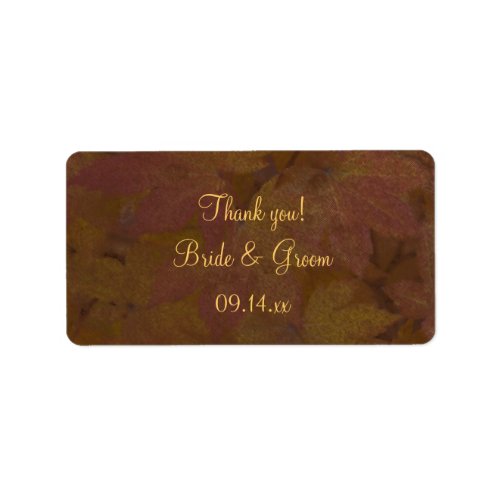 Colored Maple Leaves Wedding Thank You Favor Tags