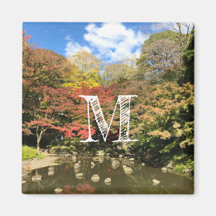 Colored Maple Trees by Pond Magnet