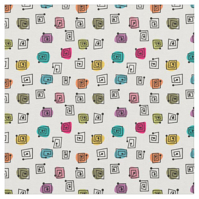 Colored Mazes  Fabric (Close Up)