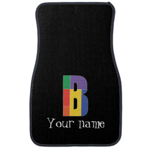 Colored monogrammed personalized minimalism letter car floor mat