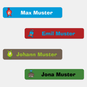 Colored Monster 1 96 narrow Kids' Labels