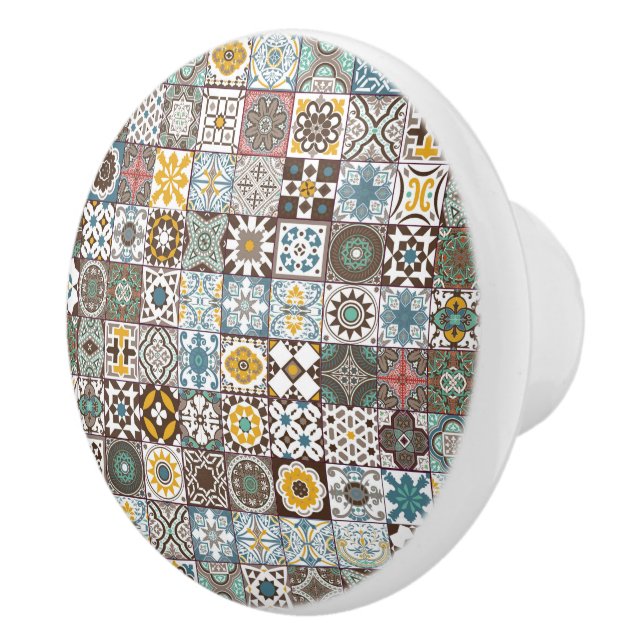 Colored Moroccan tile Ceramic Knob (Right)