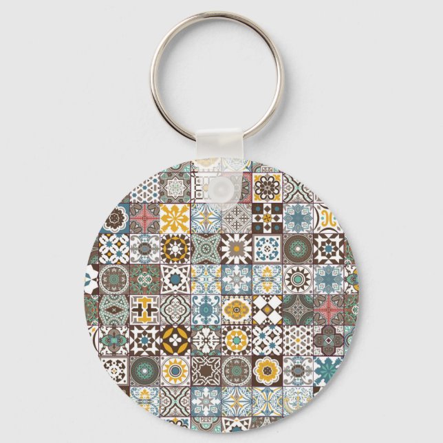 Colored Moroccan tile Keychain (Front)