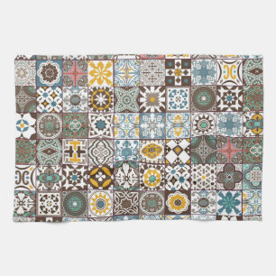 Colored Moroccan tile Kitchen Towel