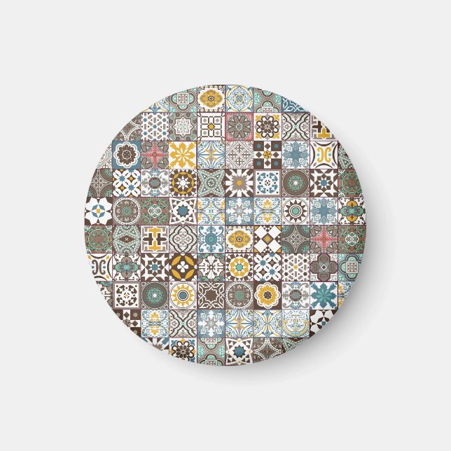 Colored Moroccan tile Magnet (Front)