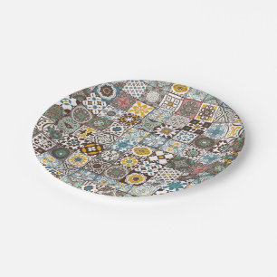 Colored Moroccan tile Paper Plates