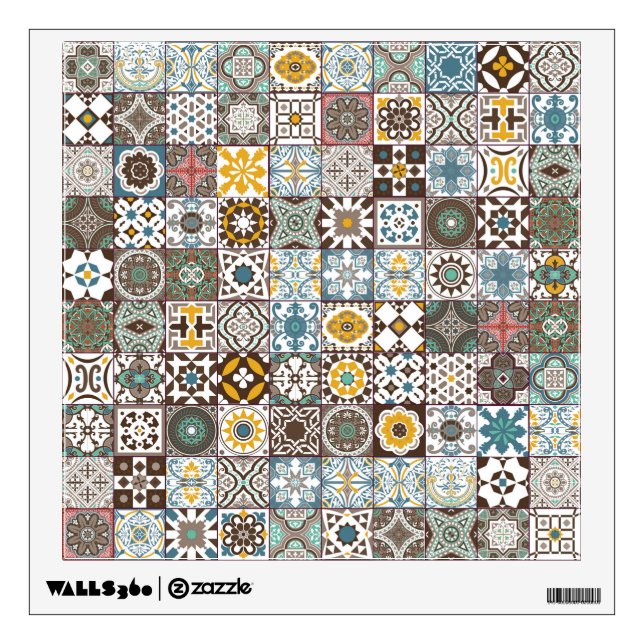 Colored Moroccan tile Wall Decal (Front)