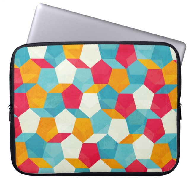 colored mosaic seamless pattern laptop sleeve (Front)