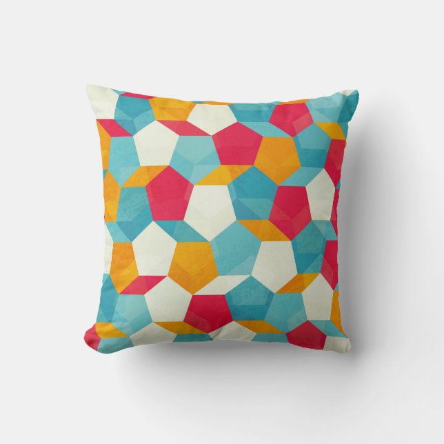 colored mosaic seamless pattern throw pillow (Front)