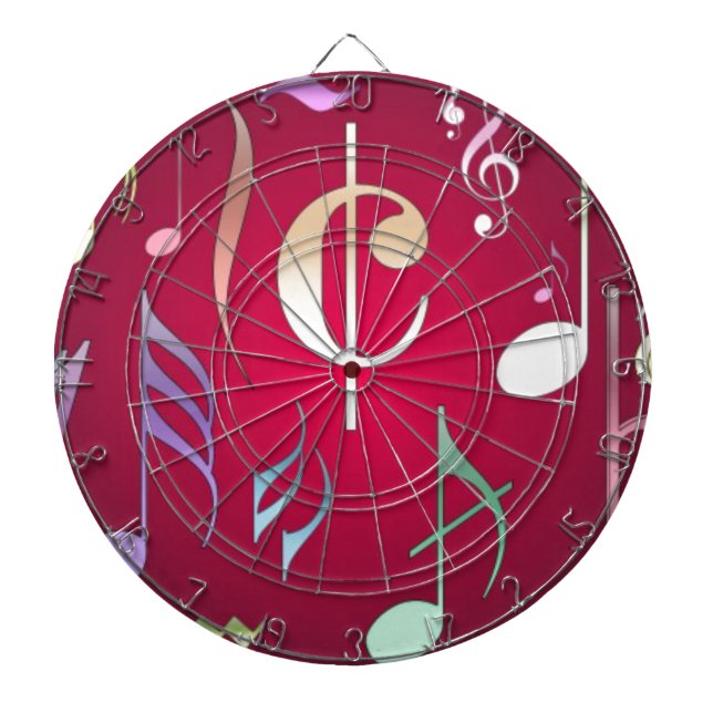 Colored Musical Notes Dartboard (Front)