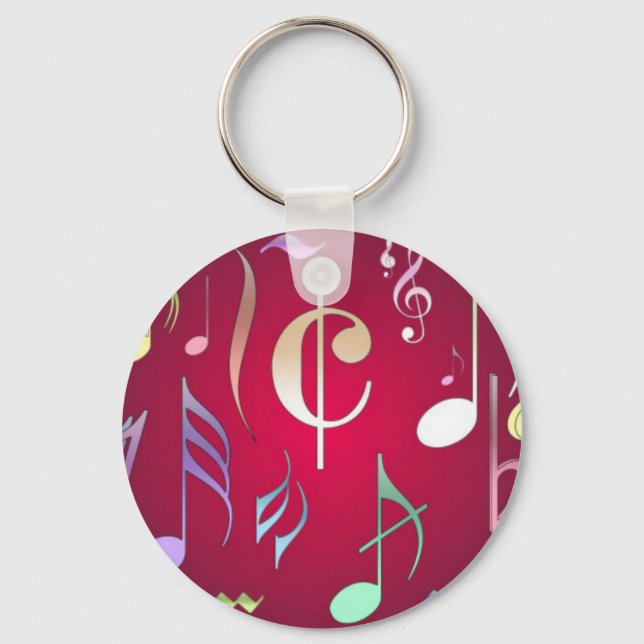 Colored Musical Notes Keychain (Front)
