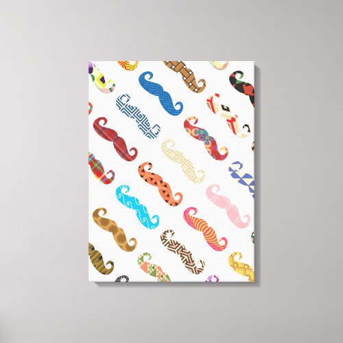 Colored Mustaches Canvas Print