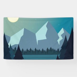 Colored natural landscape banner