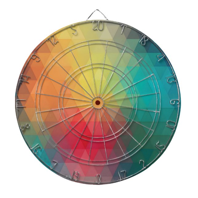 Colored Neon Glass Pattern Dart Board (Front)