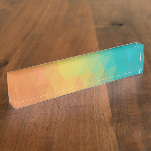 Colored Neon Glass Pattern Desk Name Plate