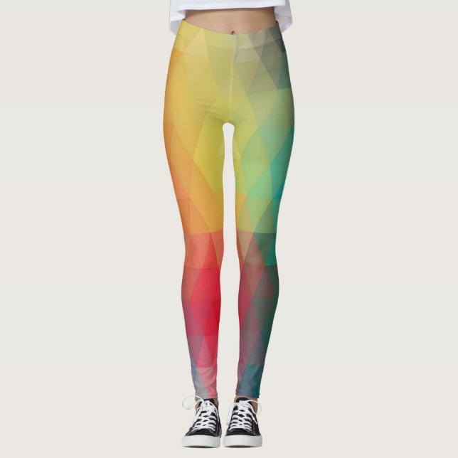 Colored Neon Glass Pattern Leggings (Front)