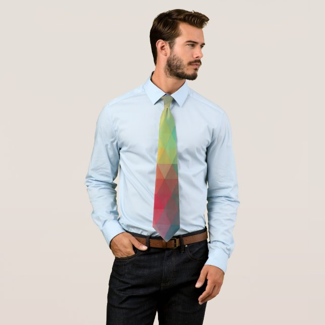 Colored Neon Glass Pattern Neck Tie (In Situ)