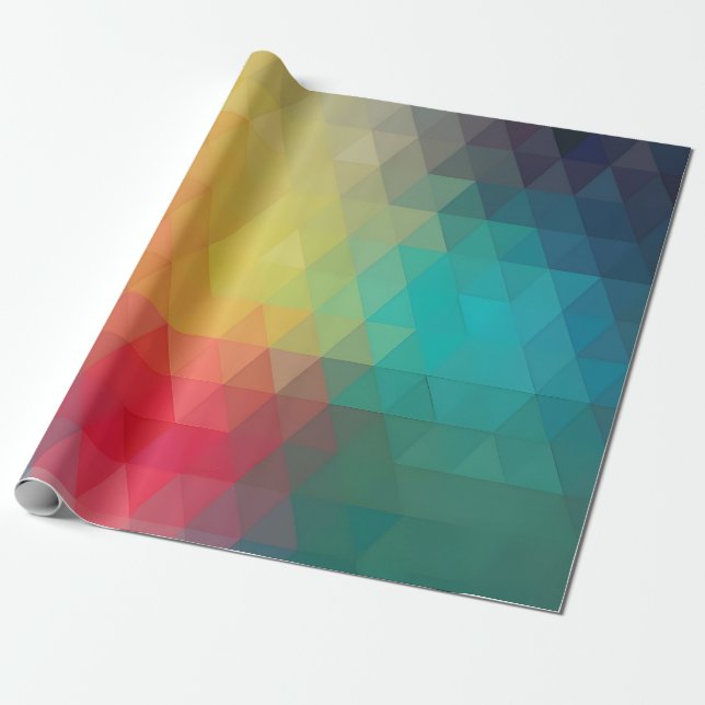 Colored Neon Glass Pattern Wrapping Paper (Unrolled)